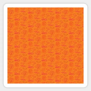 Orange Snake Pattern Sticker